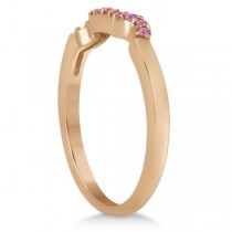 Pink Sapphire Engagement Ring & Wedding Band 18k Rose Gold (0.50ct)