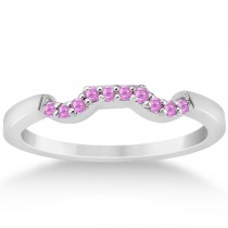 Pink Sapphire Engagement Ring & Wedding Band in Platinum (0.50ct)