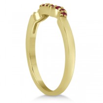 Pave Set Ruby Contour Style Wedding Band 18k Yellow Gold (0.15ct)