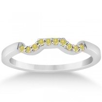 Yellow Diamond Engagement Ring & Wedding Band 14k White Gold (0.34ct)