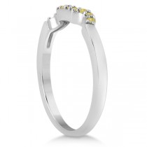 Yellow Diamond Engagement Ring & Wedding Band 18k White Gold (0.34ct)