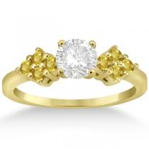 Yellow Sapphire Engagement Ring & Wedding Band 18k Yellow Gold 0.50ct