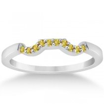 Yellow Sapphire Engagement Ring & Wedding Band in Palladium (0.50ct)