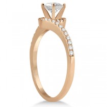 Halo Diamond Twist Engagement Ring Setting 18k Rose Gold (0.16ct)