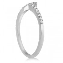 Halo Twist Diamond Bridal Set Ring & Band 18k White Gold (0.28ct)