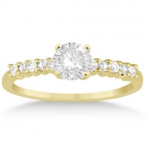 Petite Diamond Engagement Ring Setting 14k Yellow Gold (0.15ct)