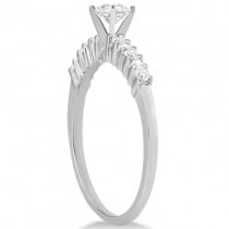 Petite Diamond Engagement Ring Setting 18k White Gold (0.15ct)