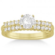 Petite Diamond Bridal Ring Set 14k Yellow Gold (0.35ct)