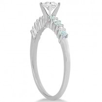 Petite Diamond & Aquamarine Bridal Set 18k White Gold (0.35ct)