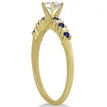 Petite Diamond & Sapphire Engagement Ring 14k Yellow Gold (0.15ct)