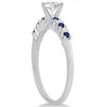 Petite Diamond & Sapphire Engagement Ring 18k White Gold (0.15ct)