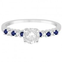 Petite Diamond & Sapphire Engagement Ring Platinum (0.15ct)