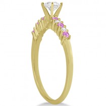 Diamond & Pink Sapphire Engagement Ring 14k Yellow Gold (0.15ct)