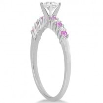 Diamond & Pink Sapphire Engagement Ring 18k White Gold (0.15ct)