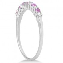 Diamond & Pink Sapphire Bridal Set 14k White Gold (0.35ct)