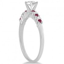 Petite Diamond & Ruby Engagement Ring 14k White Gold (0.15ct)