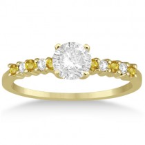 Diamond & Yellow Sapphire Engagement Ring 18k Yellow Gold (0.15ct)