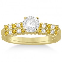 Diamond & Yellow Sapphire Bridal Set 14k Yellow Gold (0.35ct)