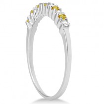 Diamond & Yellow Sapphire Bridal Set 18k White Gold (0.35ct)