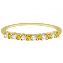 Diamond & Yellow Sapphire Wedding Band 14k Yellow Gold (0.20ct)