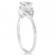 Diamond Halo Trilliant Cut Bridal Set Setting 14k White Gold (0.39ct)