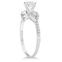 Pear Cut Side Stone Diamond Engagement Ring 14k  White Gold (0.33ct)