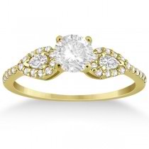 Pear Cut Side Stone Diamond Engagement Ring 14k Yellow Gold (0.33ct)