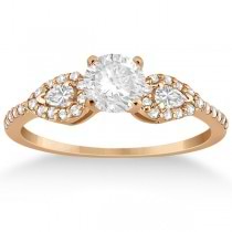 Pear Shaped Diamond Engagment Ring & Band 14k Rose Gold (0.46ct)