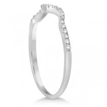 Half Eternity Curved Wedding Band for Women 14k White Gold (0.13ct)