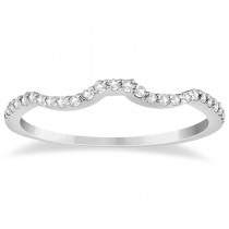 Half Eternity Curved Wedding Band for Women 14k White Gold (0.13ct)