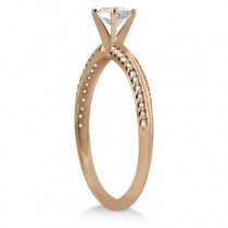 Petite Diamond Engagement Ring Setting 14k Rose Gold (0.25ct)