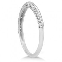 Knife Edged Micro Pave Diamond Wedding Ring Platinum (0.27ct)