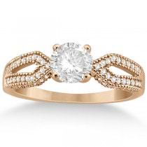 Solitaire Split Shank Diamond Engagement Ring 14k  Rose Gold (0.18ct)