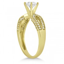 Solitaire Split Shank Diamond Engagement Ring 14k Yellow Gold (0.18ct)