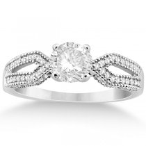 Solitaire Split Shank Diamond Engagement Ring Platinum (0.18ct)
