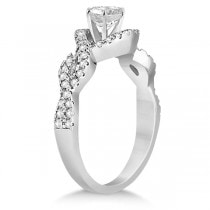 Diamond Halo Infinity Engagement Ring In 14K White Gold (0.39ct)