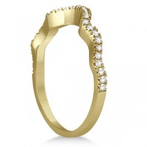 Diamond Infinity Halo Engagement Ring & Band Set 14K Yellow Gold (0.60ct)