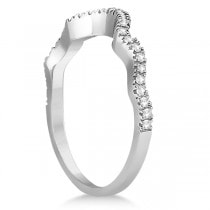 Diamond Infinity Halo Engagement Ring & Band Set 18K White Gold (0.60ct)