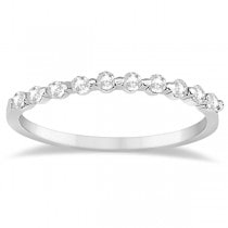 Elegant Diamond Semi-Eternity Stackable Ring Band 14k White Gold (0.20ct)