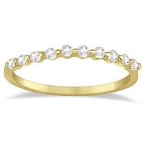 Elegant Diamond Semi-Eternity Wedding Band 14k Yellow Gold (0.20ct)