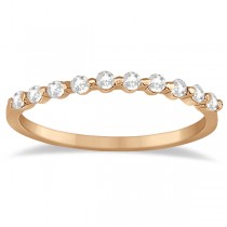 Elegant Diamond Semi-Eternity Wedding Band 18k Rose Gold (0.20ct)