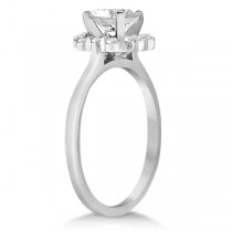 Princess Cut Diamond Frame Engagement Ring In 14K White Gold (0.25ct)