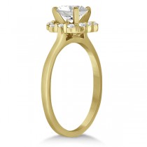 Princess Cut Diamond Halo Ring & Band Bridal Set 14K Yellow Gold (0.45ct)