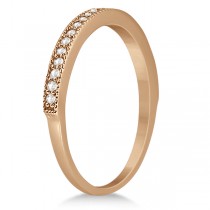 Milgrain Diamond Halo Bridal Set Ring & Band 18K Rose Gold (0.56ct)