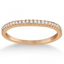 Modern Half-Eternity Diamond Engagement Ring 14k  Rose Gold (0.17ct)