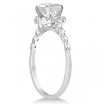 Halo Diamond Engagement Ring & Wedding Band 18K White Gold (0.56ct)