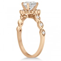 Floral Halo Diamond Marquise Engagement Ring 14k Rose Gold (0.24ct)