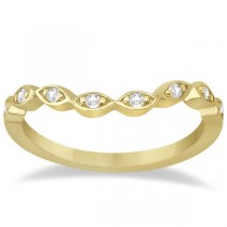 Floral Diamond Halo Bridal Set Ring & Band 14k Yellow Gold (0.36ct)