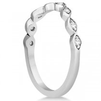 Floral Diamond Halo Bridal Set Ring and Wedding Band Platinum (0.36ct)