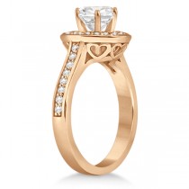 Carved Heart Halo Diamond Engagement Ring 14k  Rose Gold (0.31ct)